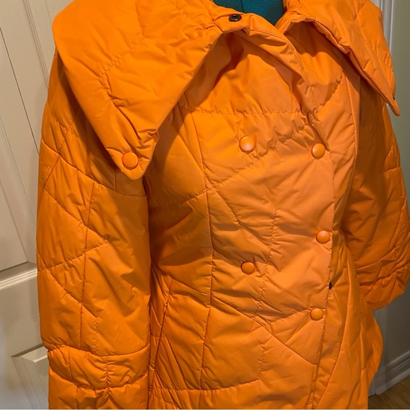 NWOT New London USA Orange Asymetrial Puffer Winter Coat Size Large - Picture 4 of 16